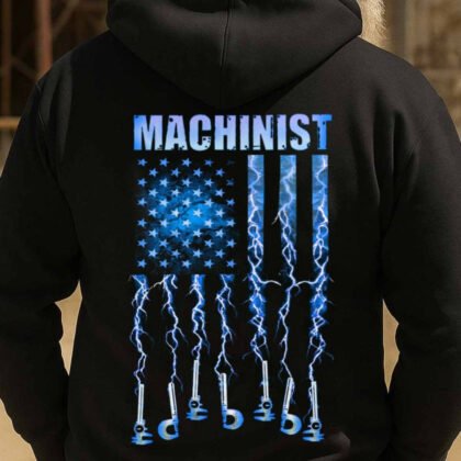 Machinist Lightning Flag Tools Apparel - Patriotic Machinist